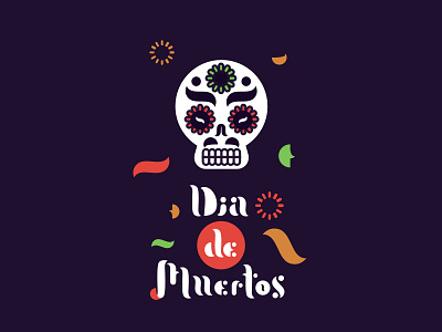 Dia de muertos art flat illustration lettering typography vector