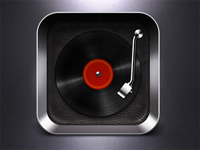 Record icon fun gradient icon light metal record se7en texture