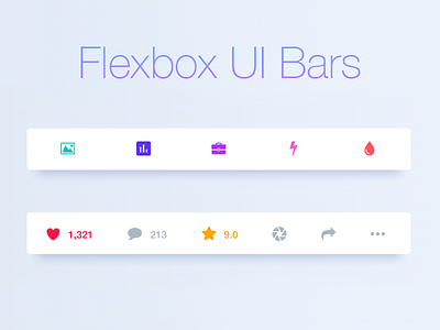 Flexbox UI Bars buttons css flexbox interface ui user interface ux web design
