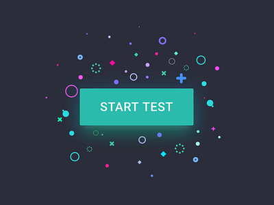 Start Test Confetti button confetti dark mbe night sparkles start test ui ux