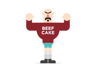 Beef Cake beefcake character geometric liftingweights weightlifter