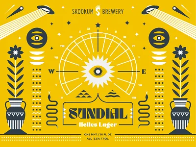 Sundial beer design illustration seattle vector