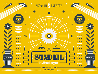 Sundial beer design illustration seattle vector