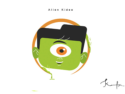 Alien Kidee alien character funcky kid vector