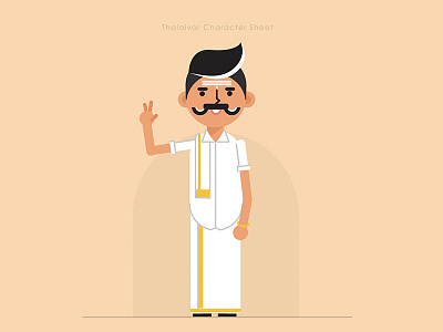 Panchayathu Thalaivar characterdesign illustration vector village