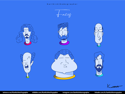 Faces character design design design of the day expressions faces illustration vector