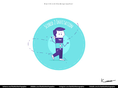 Scored 2 Dribbble Invitation 2invitation character design design design of the day dribbble illustration invitation vector