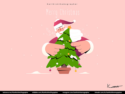 Merry Christmas Friends🎅🏻 2018 character design christmas design design of the day designing dribbble illustration merrychristmas santa santaclause vector