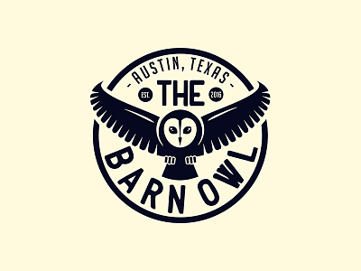 The Barn Owl austin badge design illustration logo minimal owl round texas