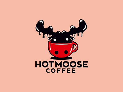 Hot Moose Coffee bold caffeine coffe deer hot logo moose mug red