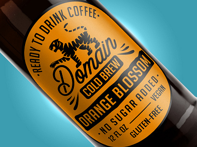 Domain Cold Brew - Orange Blossom brew coffee cold design label package tiger yellow