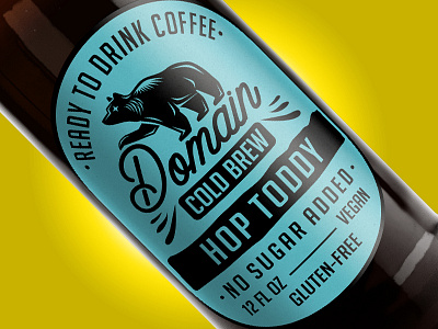 Domain Cold Brew - Hop Toddy bear brew coffee cold design label package turquoise