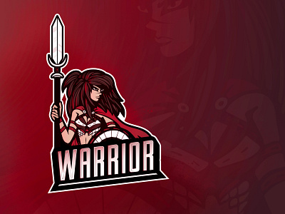 Fierce Warrior 2 d armored dangerous design energy flat illustration logo procreate red school spear sports sports design typography vector warrior woman