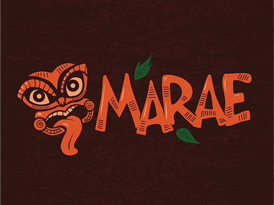 MARAE Logo branding brandingidentity design haka illustration logo logodesign newzealand restuarant student work texture tribal typography vector warriors