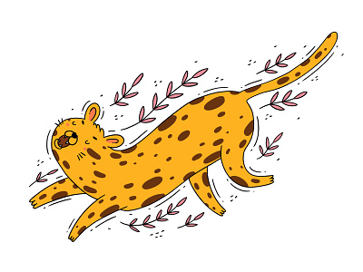 Cute and Furious animal cheetah cute digital furious handdrawn illustraion leopard roar spotted wild wild cat