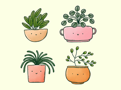 plant buddies apparel design cute green illustration indoor plant plant plants potted print