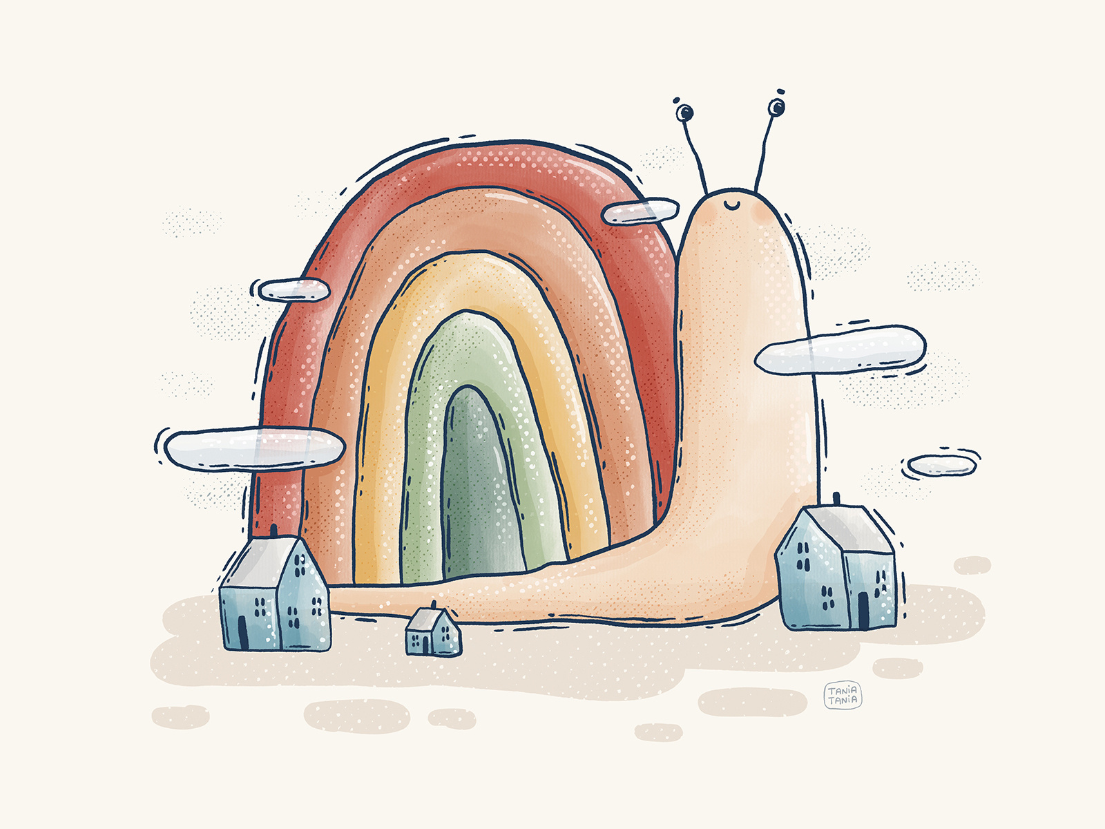 Rainbow Snail arch colorful happy house huge illustration rainbow snail