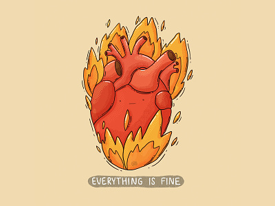 Heartburn 2020 anatomical heart digital art emotions fire flames heart heartburn illustration texture