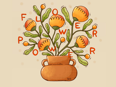 Flower Power bloom color flower flowers illustration textures vase