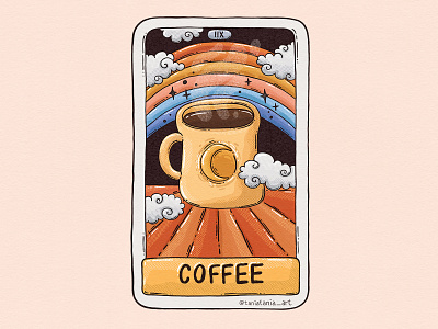 Coffee Card coffee cup game rainbow caffeine card tarot coffee