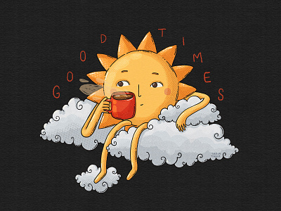 Good Times character clouds coffee good times morning brew sun wake up