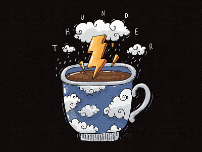 Thunder clouds coffee cup flash graphic design illustration jolt mug textures thunder weather