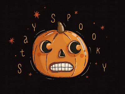 Stay Spooky halloween illustration jackoflantern jackolantern pumpkin spook spooky texture