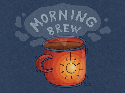 Morning Brew brew caffeine coffee cup home local morning brew mug print roasters sticker sun textures