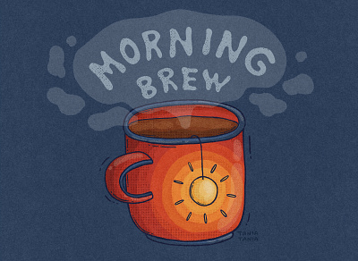 Morning Brew brew caffeine coffee cup home local morning brew mug print roasters sticker sun textures