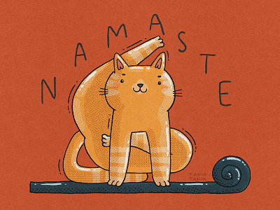 Namaste Cat cat character illustration kitty namaste pet yoga yoga yoga design yoga mat yogi cay