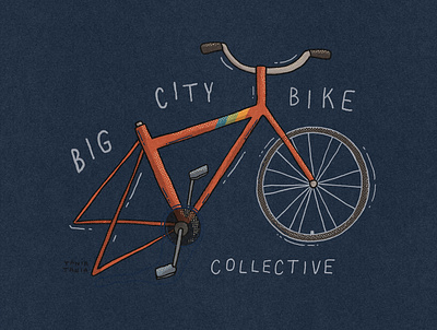 Big City Bike bicycle big city bike logo design retro ride textured