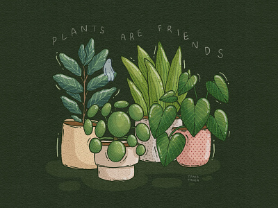 Plants Are Friends 2d digital art drawing garden illustration illustrator indoor plant plants