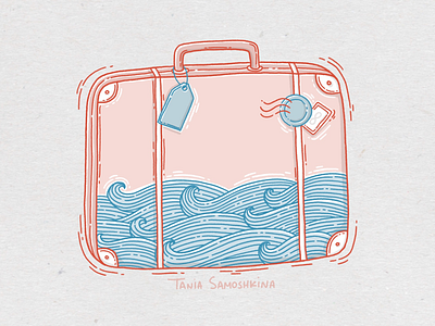 It’s vacation time. digital art illustration sea suitcase vacation