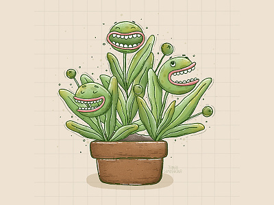 Teeth 2d cute dreamweek flytrap green illustration plant plant illustration plant lady teeth