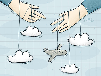 Flight 2d clouds digital digital art dreamweek editorial flight hand illustration plane procreate sky