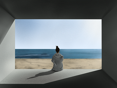 Beach Front 2d art beach drawing procreate