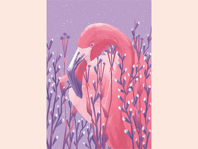 flamingo art artwork illustration jungle tropical