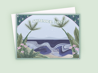 summer postcard art artwork illustration jungle tropical