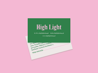 High Light | card design | branding