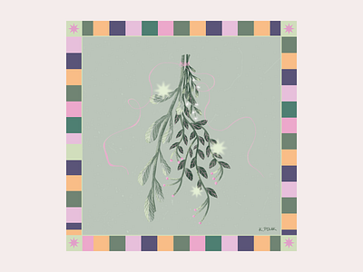 Christmas card: plants art artwork christmascard illustration