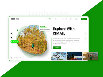 Explore with ISMAIL design explore with ismail graphic design illustration ism ismhosen it landing page logo tour site travel site uiux