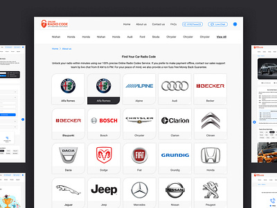 Find Your Car Radio Code branding graphic design ism ismhosen ui uiux