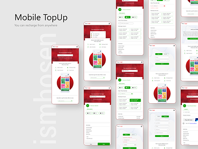 Mobile TopUp application ism ismhosen mobile recharge mobile top up uiux