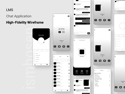 LMS Chat Application Wireframe chat application high fidelity wireframe ism ismhosen low fidelity wireframe messenger mobile application responsive ui uiux wireframe
