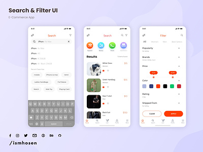 E-Commerce Search & Filter App UI