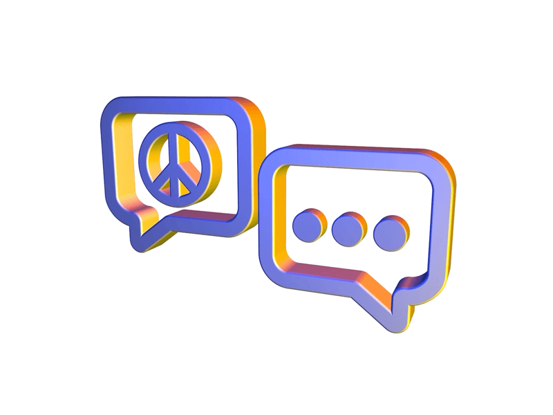 Communication 2d animation 3d animation chat conversation design dialogue graphic design illustration motion graphics nowar peace vector