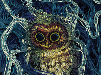 Mosaic Owl complex complimentary digital illustration illustrator mosaic owl