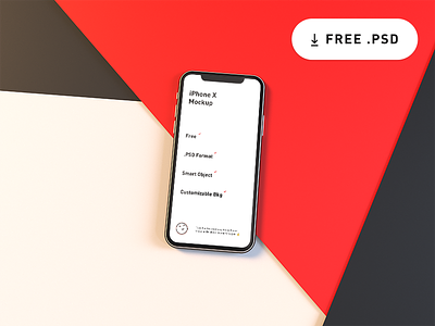 Free iPhone X Mockup abstract customizable download free iphone iphone x mockup psd realistic render smart object x