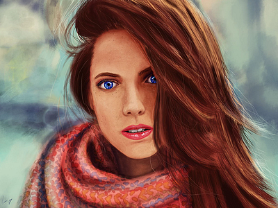 Digital Painting art digital girl illustration painting realistic