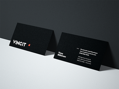 Vincit California Business Cards black branding business card clean identity minimalistic paper reversed simple space vincit white